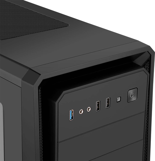 CiT Dark Soul Mid Tower Gaming Case - Black 