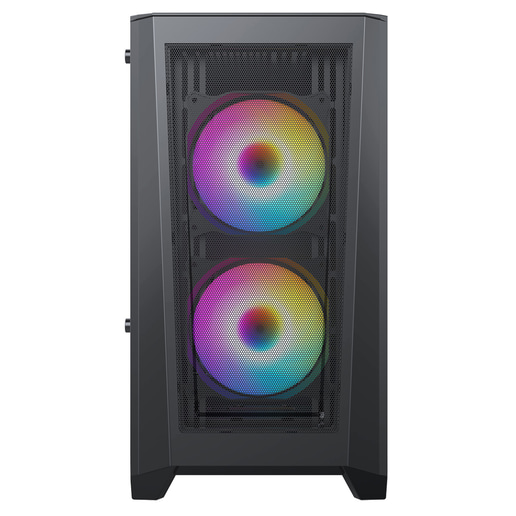 CiT Level 2 Mesh mATX Tempered Glass Gaming PC Case - Black 