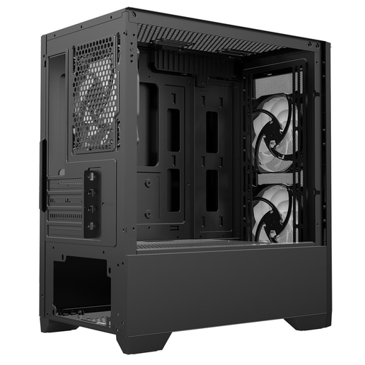 CiT Level 2 Mesh mATX Tempered Glass Gaming PC Case - Black 