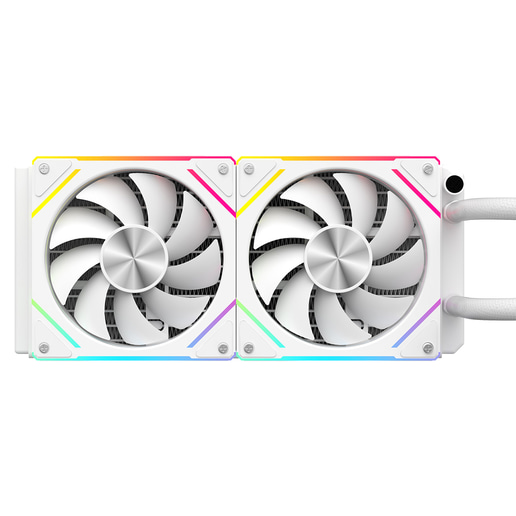 CiT Pro Glacier 240mm All-in-One Liquid CPU Cooler in White with Temperature Display