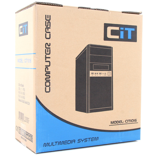 CiT 1016 Mid Tower Case - Black 500W  Power Supply