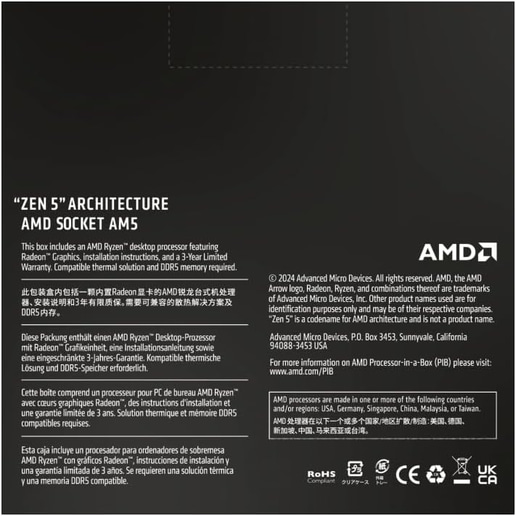 AMD Ryzen 5 9600X 6 Core/12 Thread AM5 CPU 