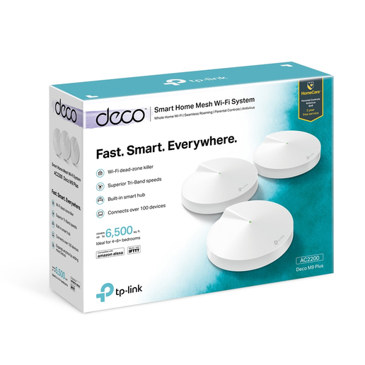 TP-Link Deco M9 Plus AC2200 Smart Home Mesh Wi-Fi System (3-Pack)