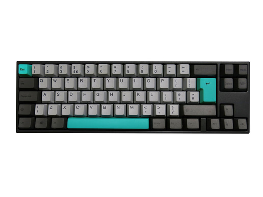 Ducky MIYA Pro Moonlight 65% USB Mechanical Keyboard in Black with White LED Backlit Keys, Cherry MX Blue Switches