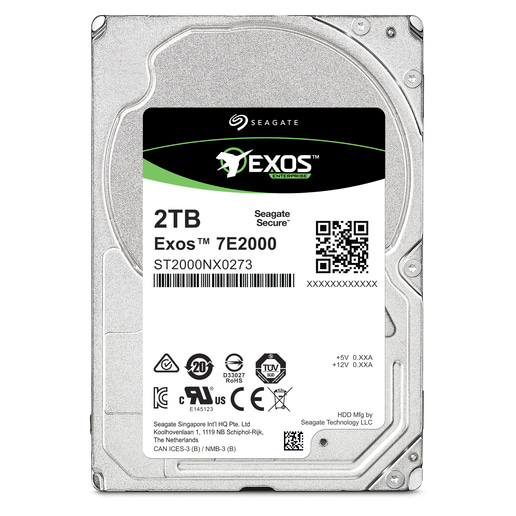 Seagate Exos 7E2000 2TB SATA III 2.5"" Hard Drive - 7200RPM, 128MB Cache