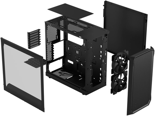 Fractal Focus 2 Mid Tower Gaming Case - Black 