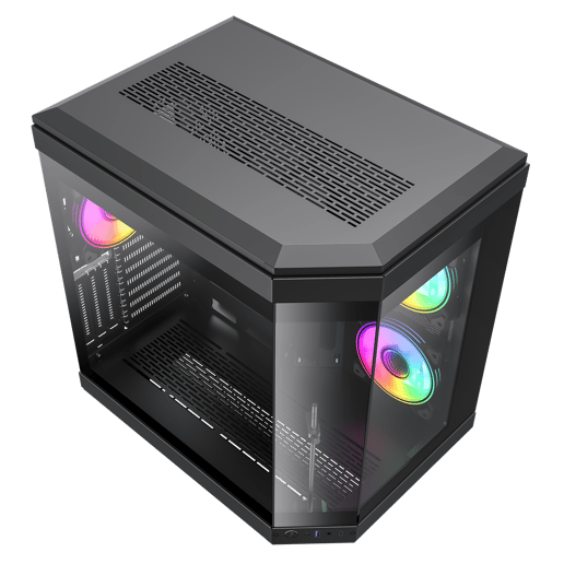 GameMax Hype Mid Tower Gaming PC Case - Black 