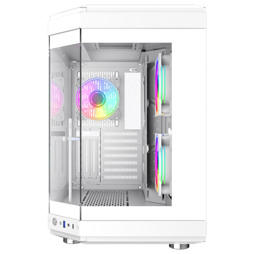 GameMax Hype Mid Tower Gaming Case - White 