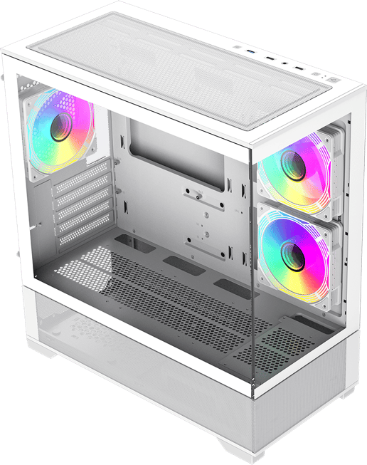 GameMax Vista Mini Mid Tower Gaming Case - White 