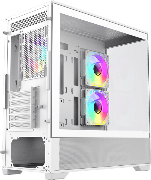 GameMax Vista Mini Mid Tower Gaming Case - White 