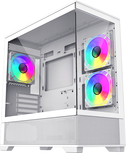 GameMax Vista Mini Mid Tower Gaming Case - White 