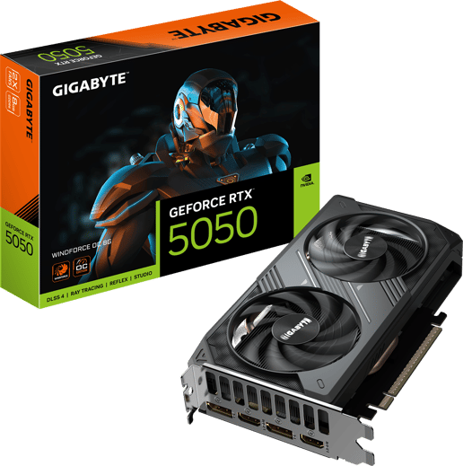 Gigabyte GeForce RTX 5050 Windforce OC 8GB GDDR6 Graphics Card