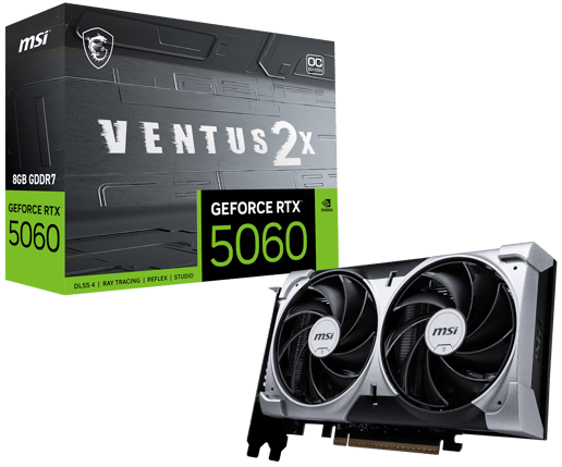 MSI GeForce RTX 5060 Ventus 2X OC 8GB GDDR7 Graphics Card