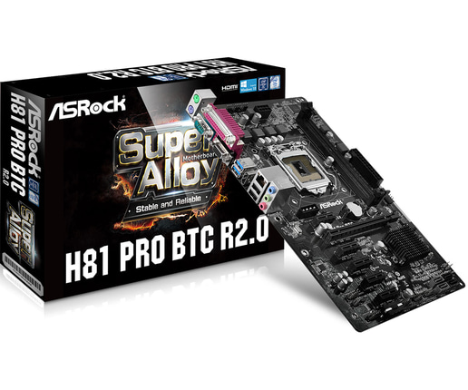 ASRock H81 Pro BTC R2.0 ATX Motherboard for Intel LGA1150 CPUs