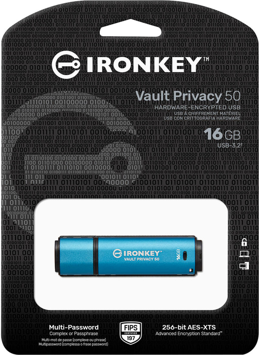 16GB Kingston IronKey Vault Privacy 50 USB 3.0 Flash Drive