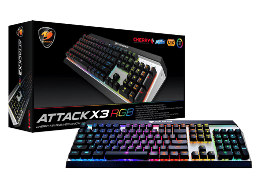 Cougar Attack X3 RGB Cherry MX Red RGB Backlit Mechanical Gaming Keyboard