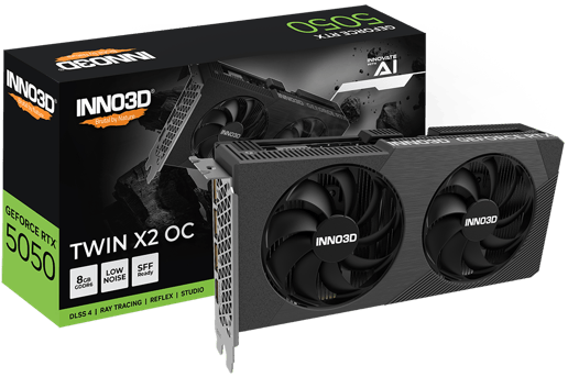 INNO3D GeForce RTX 5050 Twin X2 OC 8GB GDDR6 Graphics Card