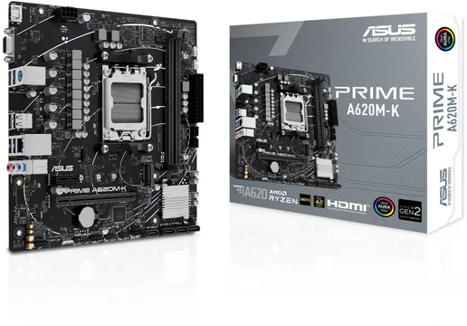 ASUS Prime A620M-K mATX Motherboard for AMD AM5 CPUs