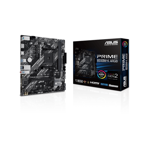 ASUS Prime B550M-K ARGB mATX Motherboard for AMD AM4 CPUs
