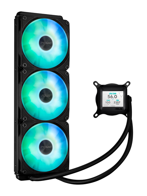 ASUS Prime LC 360 ARGB LCD 360mm Liquid CPU Cooler in Black