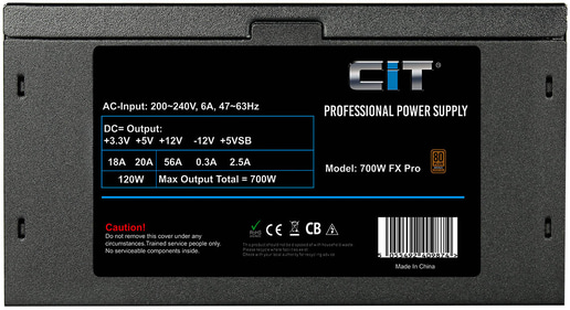 700W CiT FX Pro 80 Plus Bronze PSU
