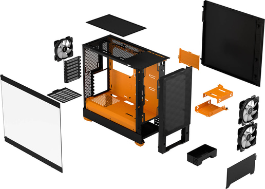 Fractal Pop Air RGB Mid Tower Gaming Case - Orange 