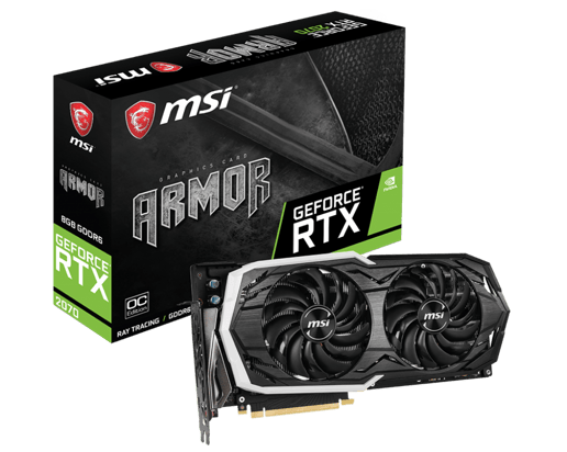 MSI GeForce RTX 2070 ARMOR OC 8GB Graphics Card
