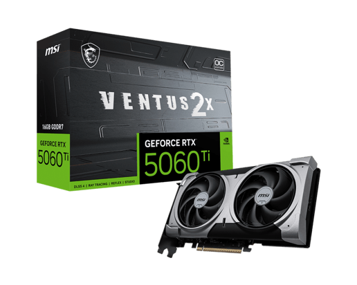 MSI GeForce RTX 5060 Ti VENTUS 2X PLUS OC 16GB GDDR7 Graphics Card