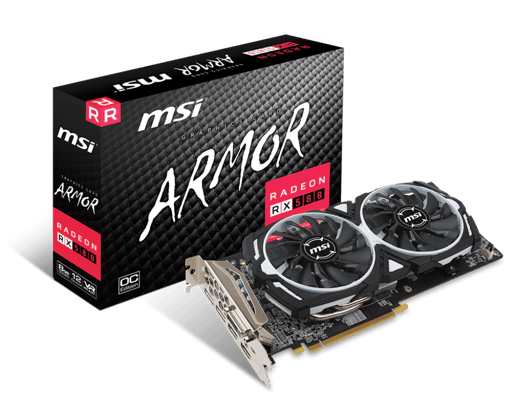 MSI Radeon RX 580 ARMOR OC 8GB Graphics Card
