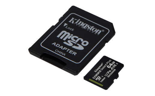 64GB Kingston Canvas Select Plus UHS-1 (U1) microSD Card & Adaptor 