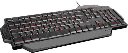 SPEEDLINK Rapax Stealth Compact Red LED Illumination Gaming Keyboard, UK Layout (Black)