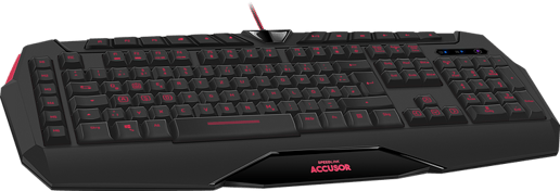 SPEEDLINK Accusor Advanced Full-Size Membrane Gaming Keyboard with 3-Colour LED Backlighting and Internal Profile Memory, UK Layout (Black)