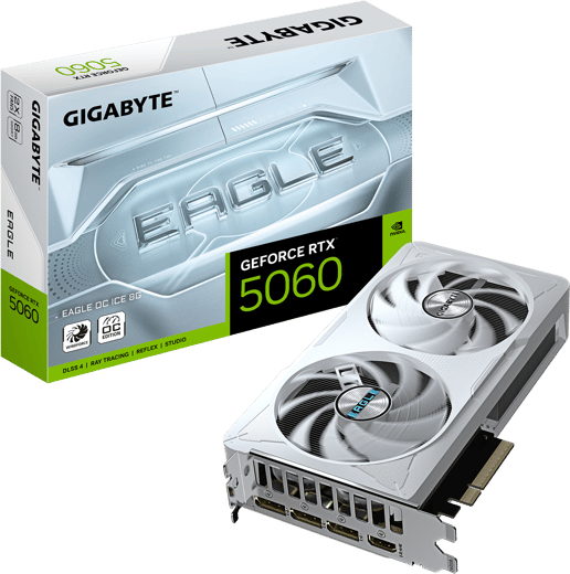 Gigabyte GeForce RTX 5060 EAGLE ICE OC 8GB GDDR7 Graphics Card