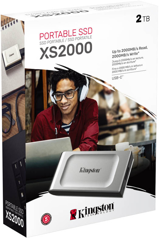 2TB Kingston XS2000 Desktop External Solid State Drive - USB 3.2 Gen 2x2