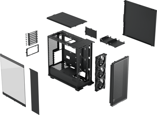 Fractal Epoch TG RGB Mid Tower Gaming Case - Black 