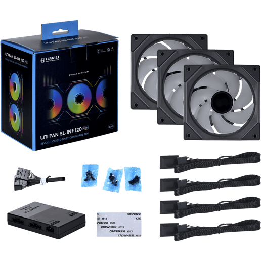 Lian Li UNI SL120 INF Wireless RGB 120mm Black Triple Pack