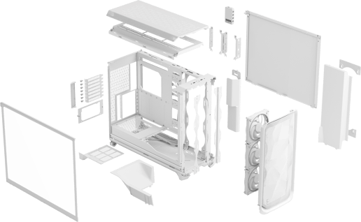 Fractal Meshify 3 XL Ambience Pro RGB Mid Tower Gaming Case - White 