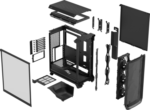 Fractal Meshify 3 TG Mid Tower Gaming Case - Black 