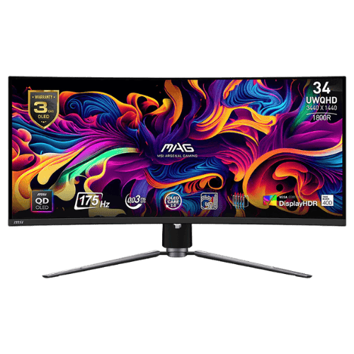 MSI MPG 341CQPX QD-OLED 34" Curved Gaming Monitor - QD-OLED, 240Hz, 0.03ms, HDMI