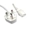 1.8m UK Plug to C13 Mains Lead - White